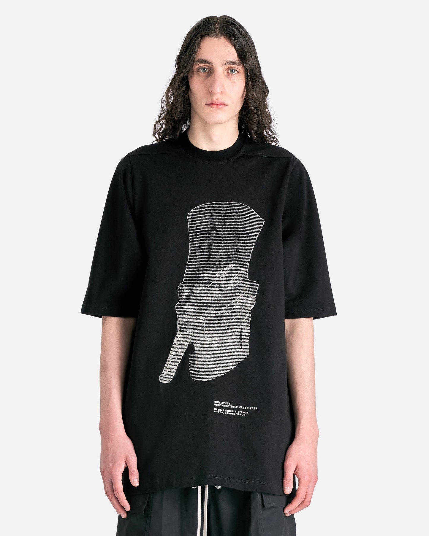 Rick Owens Men's T-Shirts Jumbo Short Sleeve T-Shirt in Black/Pearl