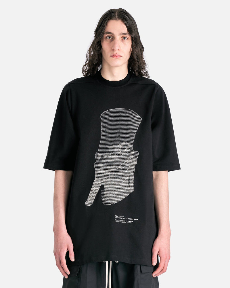 Rick Owens Men's T-Shirts Jumbo Short Sleeve T-Shirt in Black/Pearl