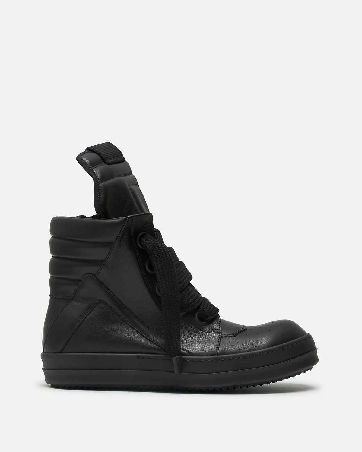 Rick Owens Men's Sneakers Jumbolace Geobasket in All Black