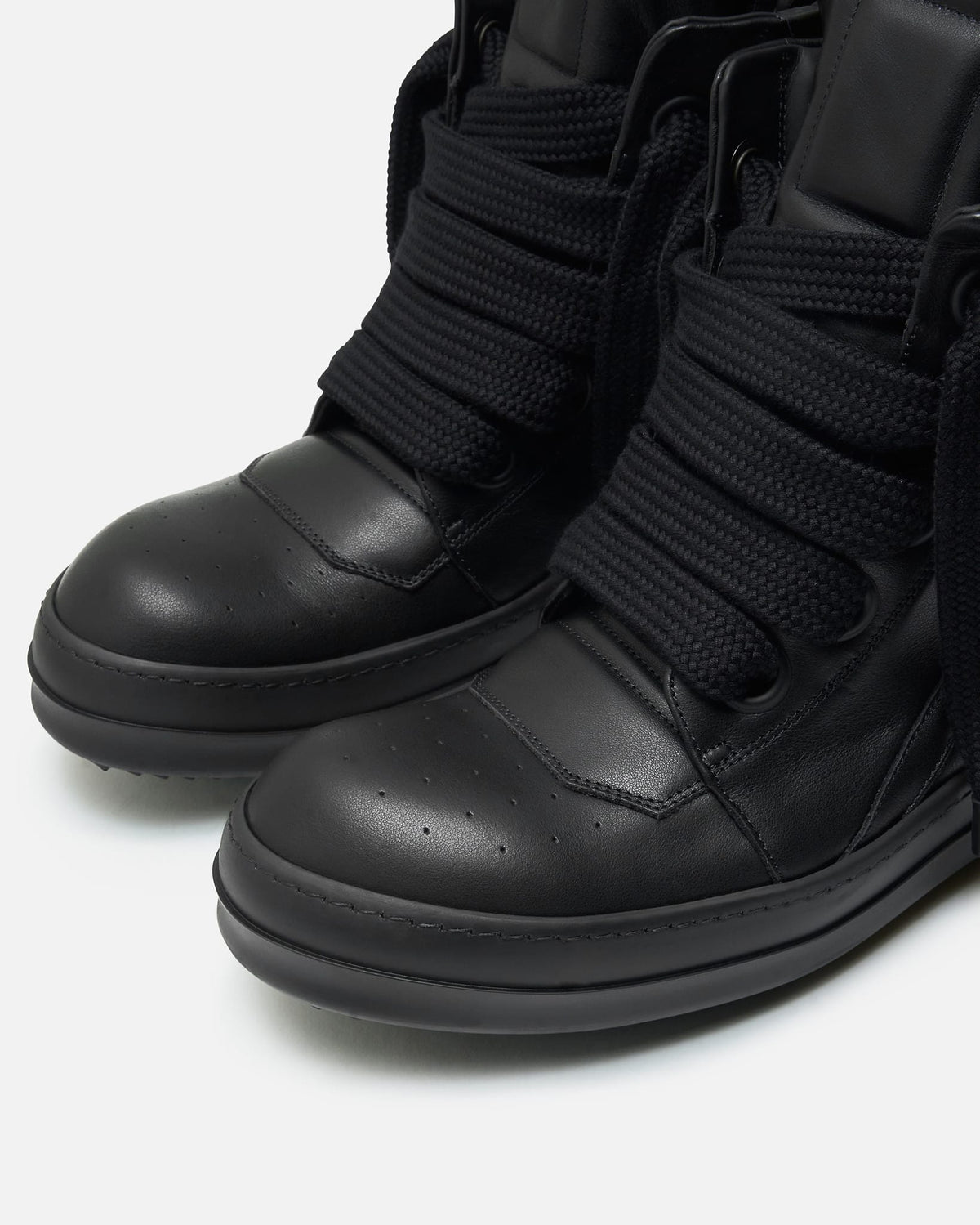 Rick Owens Men's Sneakers Jumbolace Geobasket in All Black