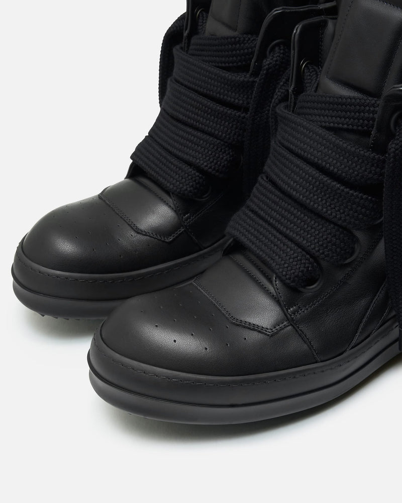 Rick Owens Men's Sneakers Jumbolace Geobasket in All Black
