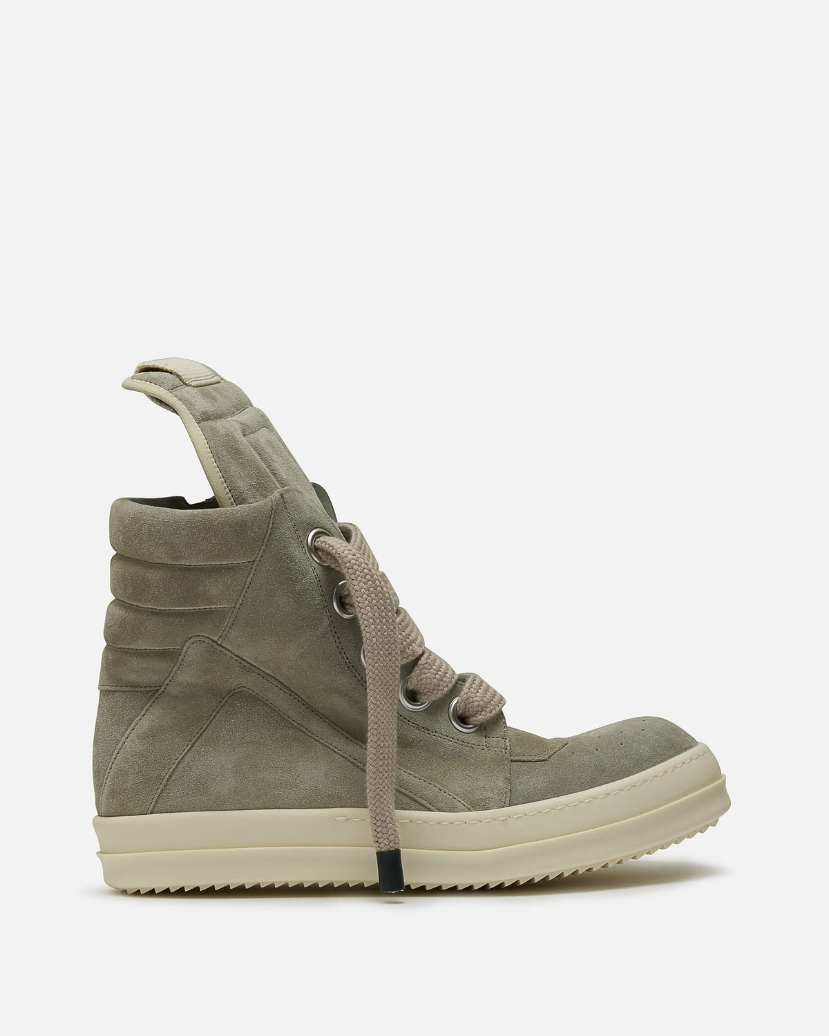 Rick Owens Men's Sneakers Jumbolace Geobasket in Dark Pearl/Milk