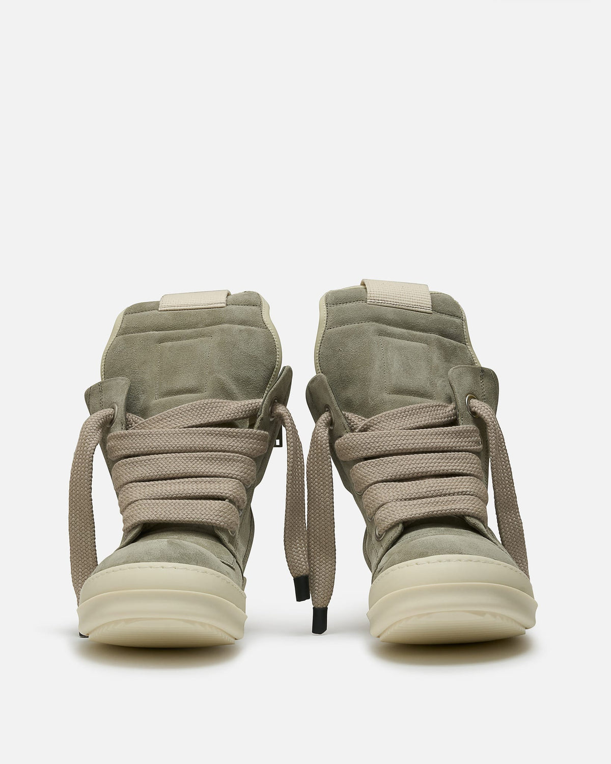 Rick Owens Men's Sneakers Jumbolace Geobasket in Dark Pearl/Milk