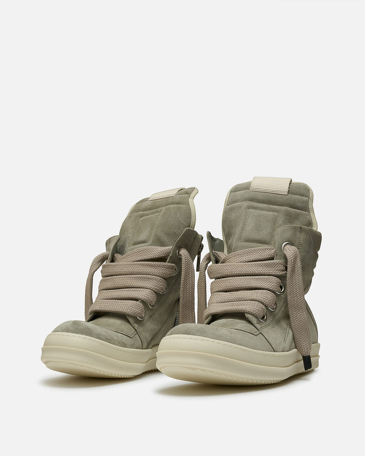Rick Owens Men's Sneakers Jumbolace Geobasket in Dark Pearl/Milk