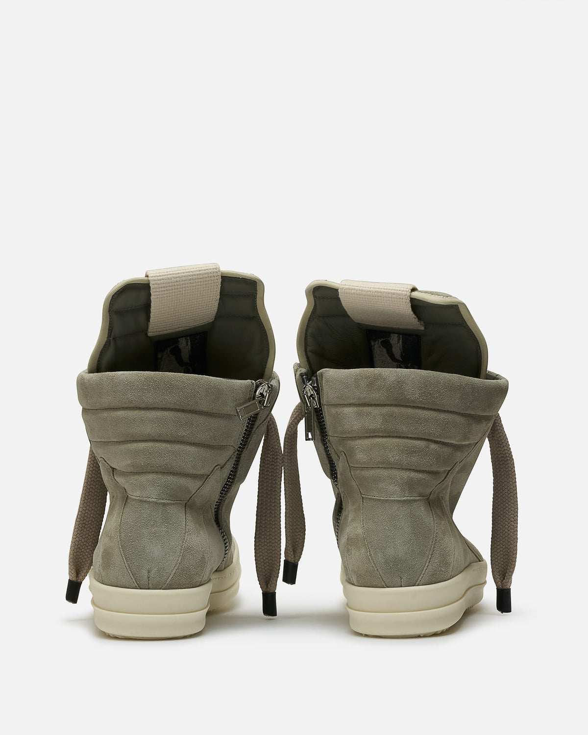 Rick Owens Men's Sneakers Jumbolace Geobasket in Dark Pearl/Milk
