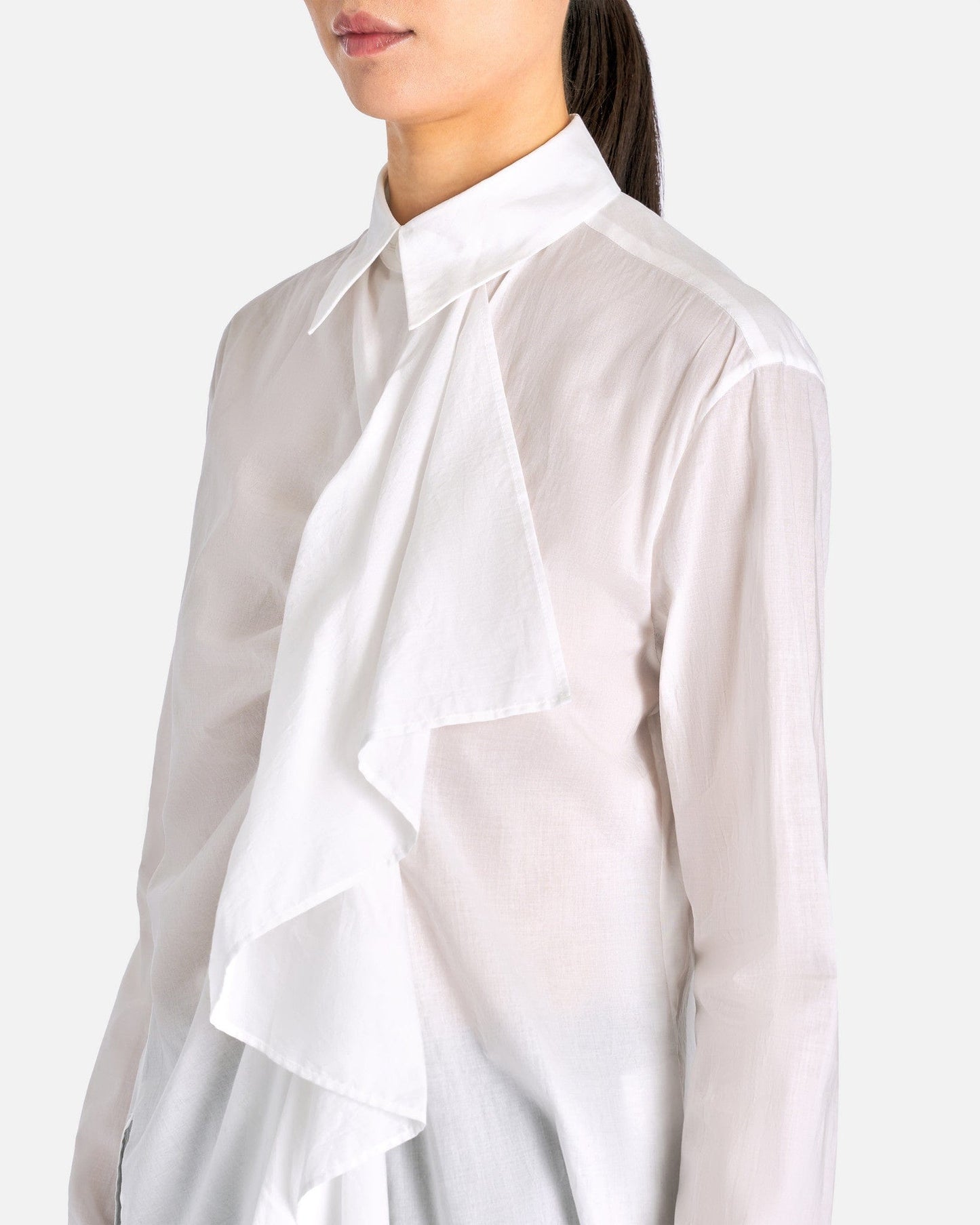 Y's by Yohji Yamamoto Women Tops KA-Gathered Front B in White