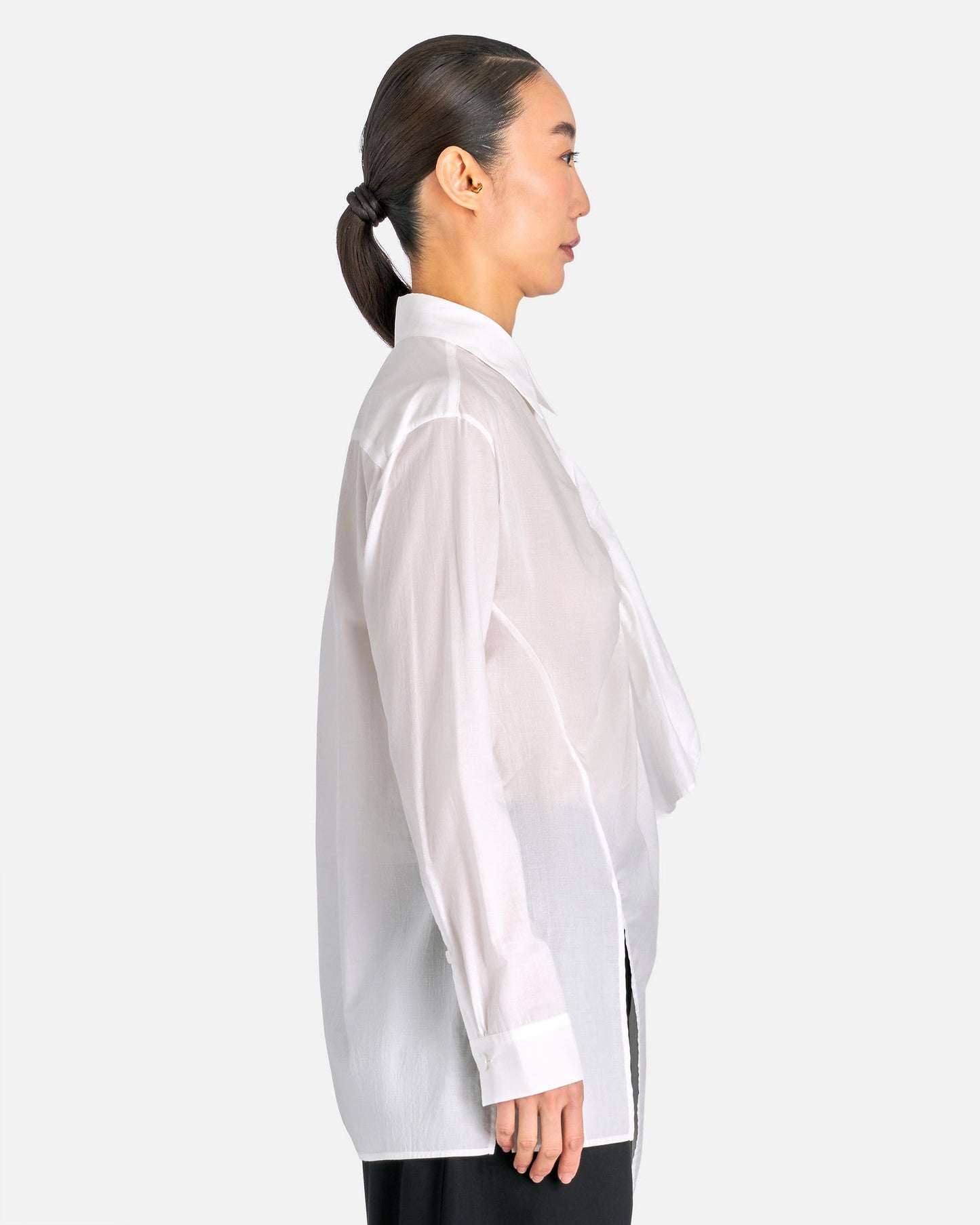 Y's by Yohji Yamamoto Women Tops KA-Gathered Front B in White