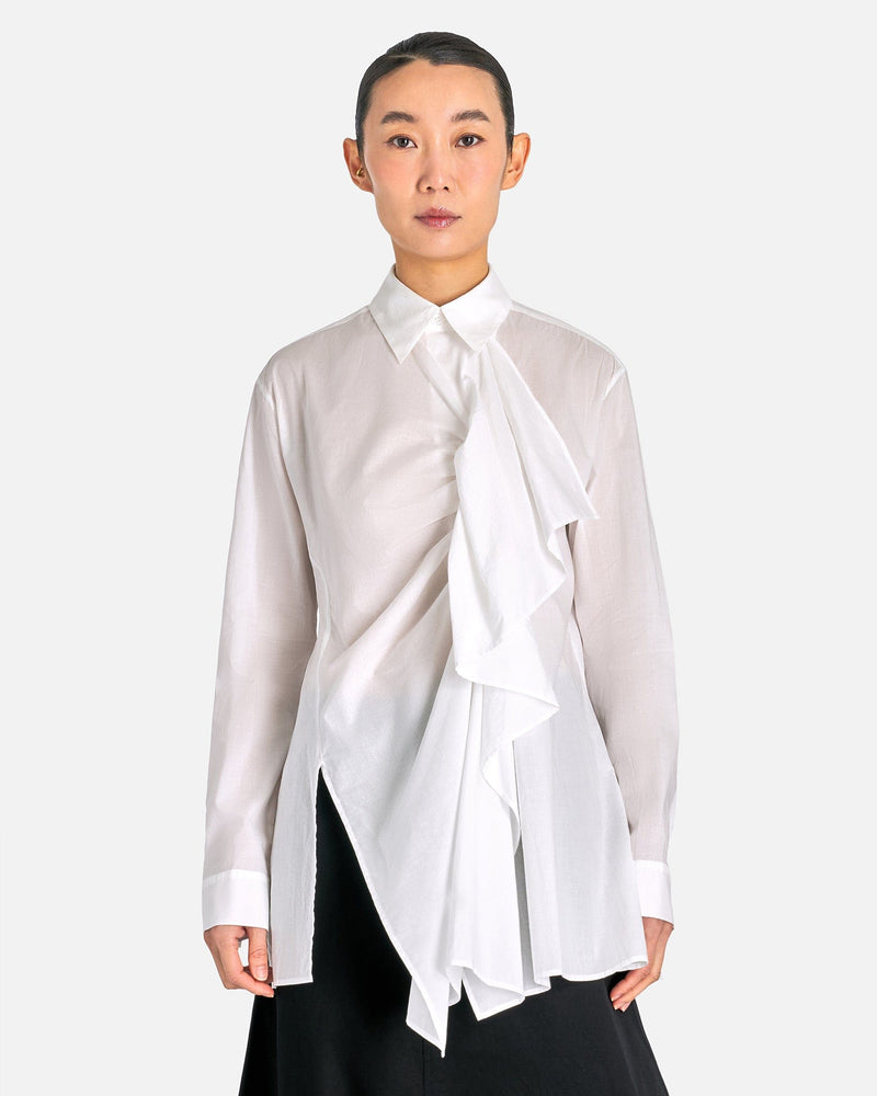Y's by Yohji Yamamoto Women Tops KA-Gathered Front B in White