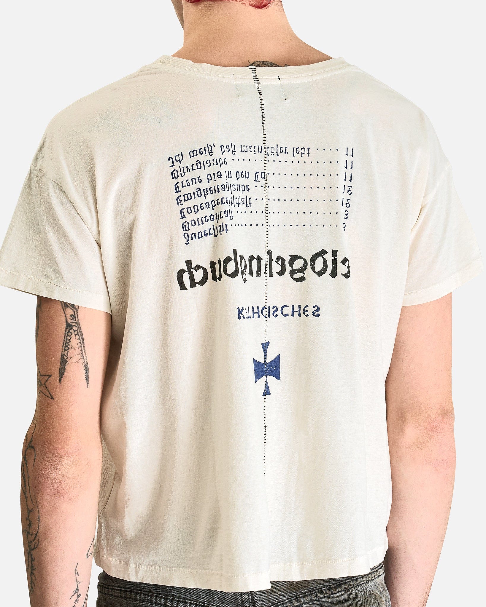 Enfants Riches Deprimes Men's T-Shirts Katholisches Toothbrush T-Shirt in Faded White
