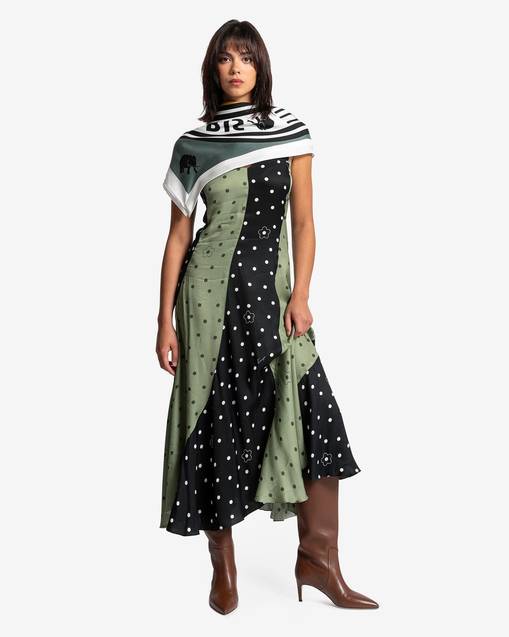 Kenzo Flower Spot Long Dress in Black Kenzo Flower Spot Long Dress in Black