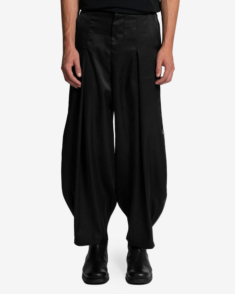 Edward Cuming Men's Pants Kickout Drape Trousers in Black