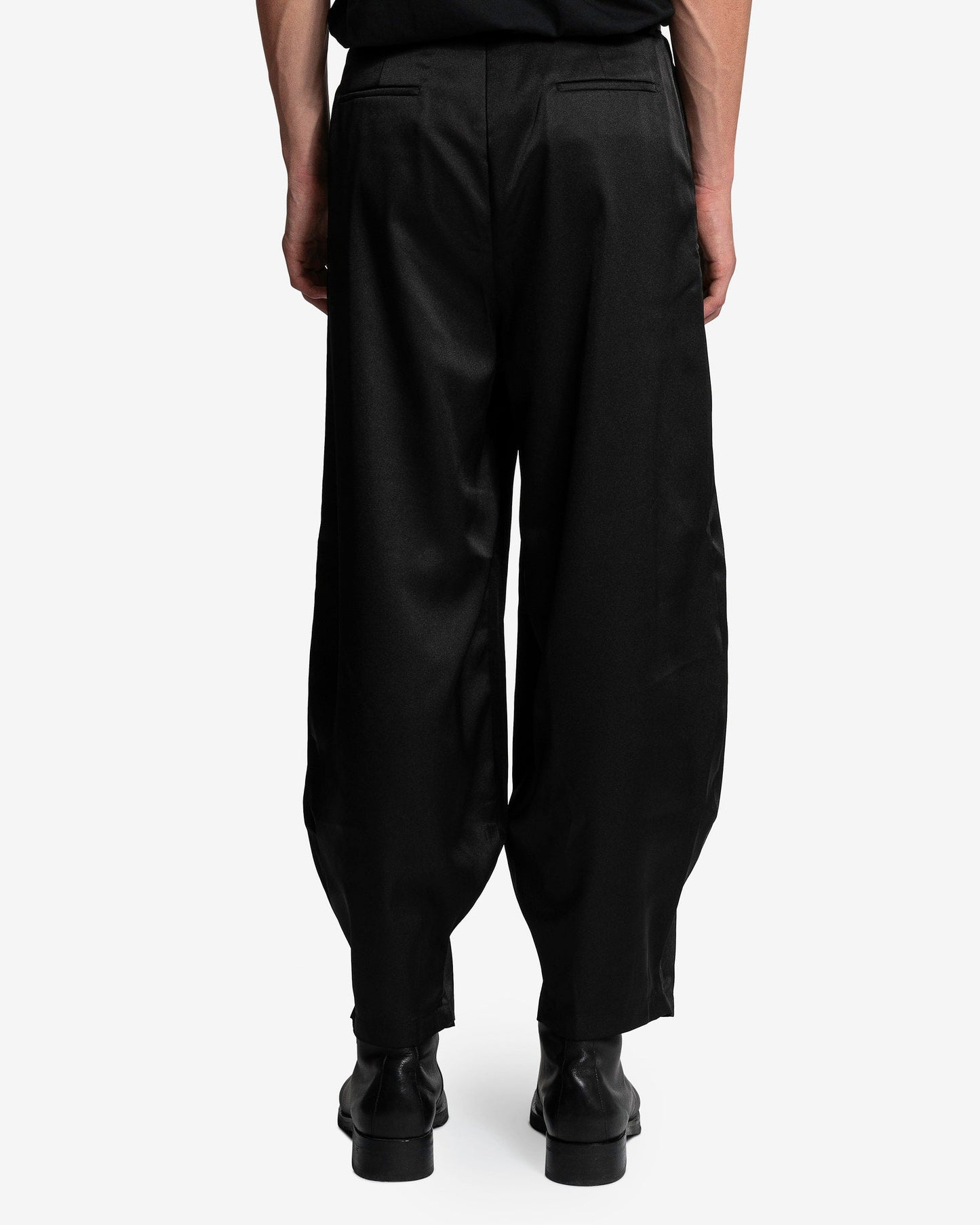 Edward Cuming Men's Pants Kickout Drape Trousers in Black