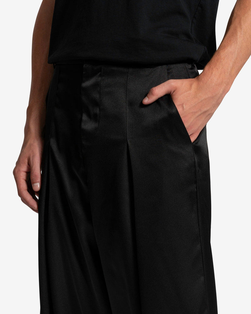 Edward Cuming Men's Pants Kickout Drape Trousers in Black