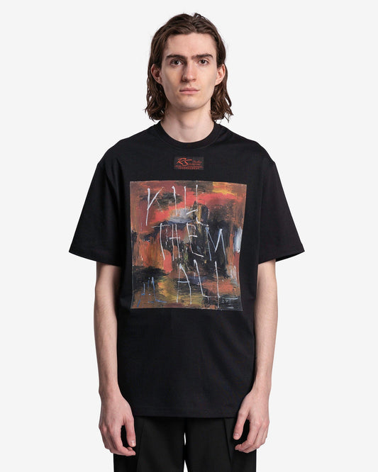 Raf Simons Men's T-Shirts Kill Them All Oversized T-Shirt in Black