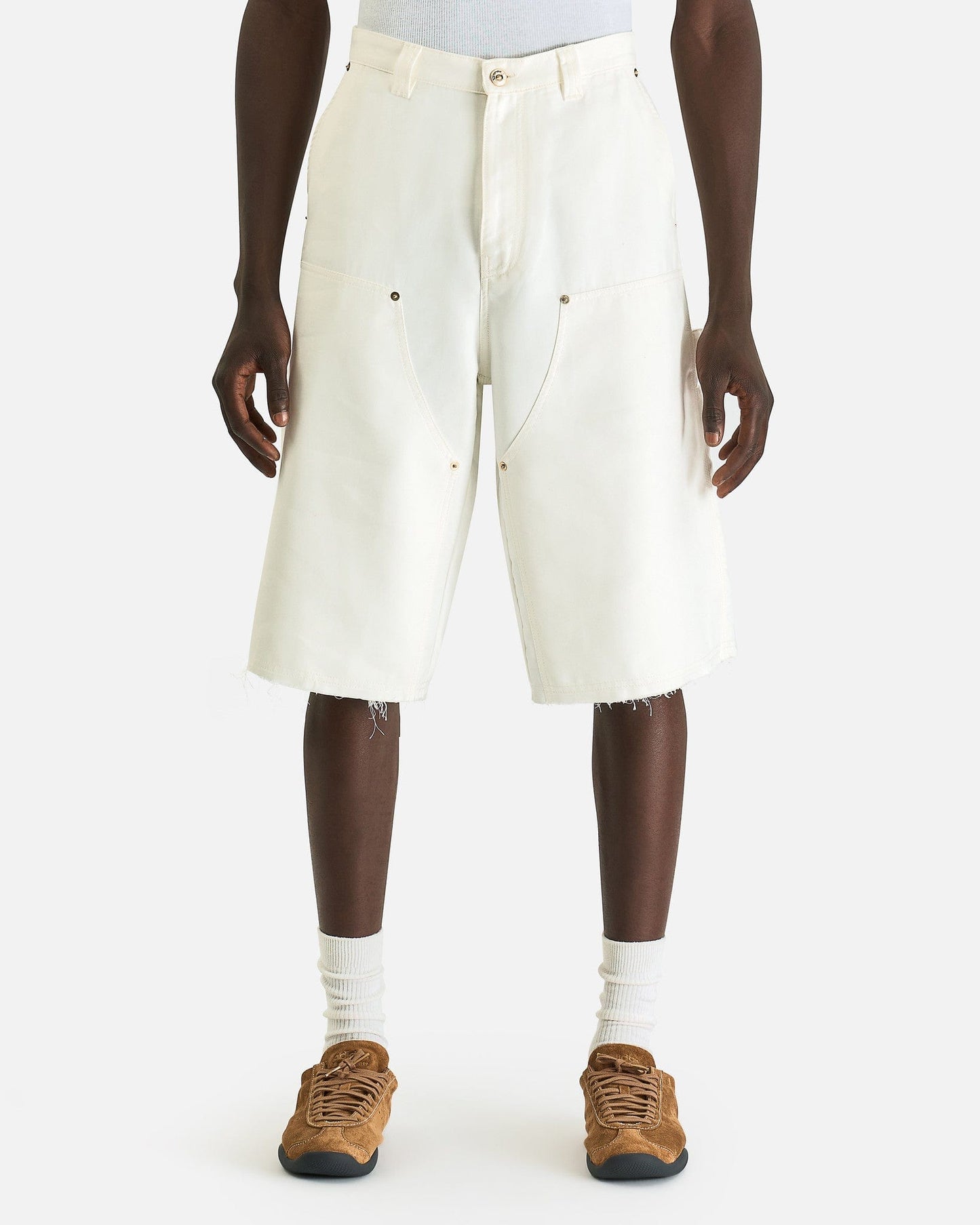 Wales Bonner Men's Shorts Kingston Shorts in Light Chalk