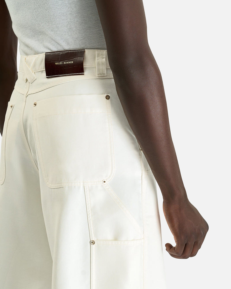 Wales Bonner Men's Shorts Kingston Shorts in Light Chalk