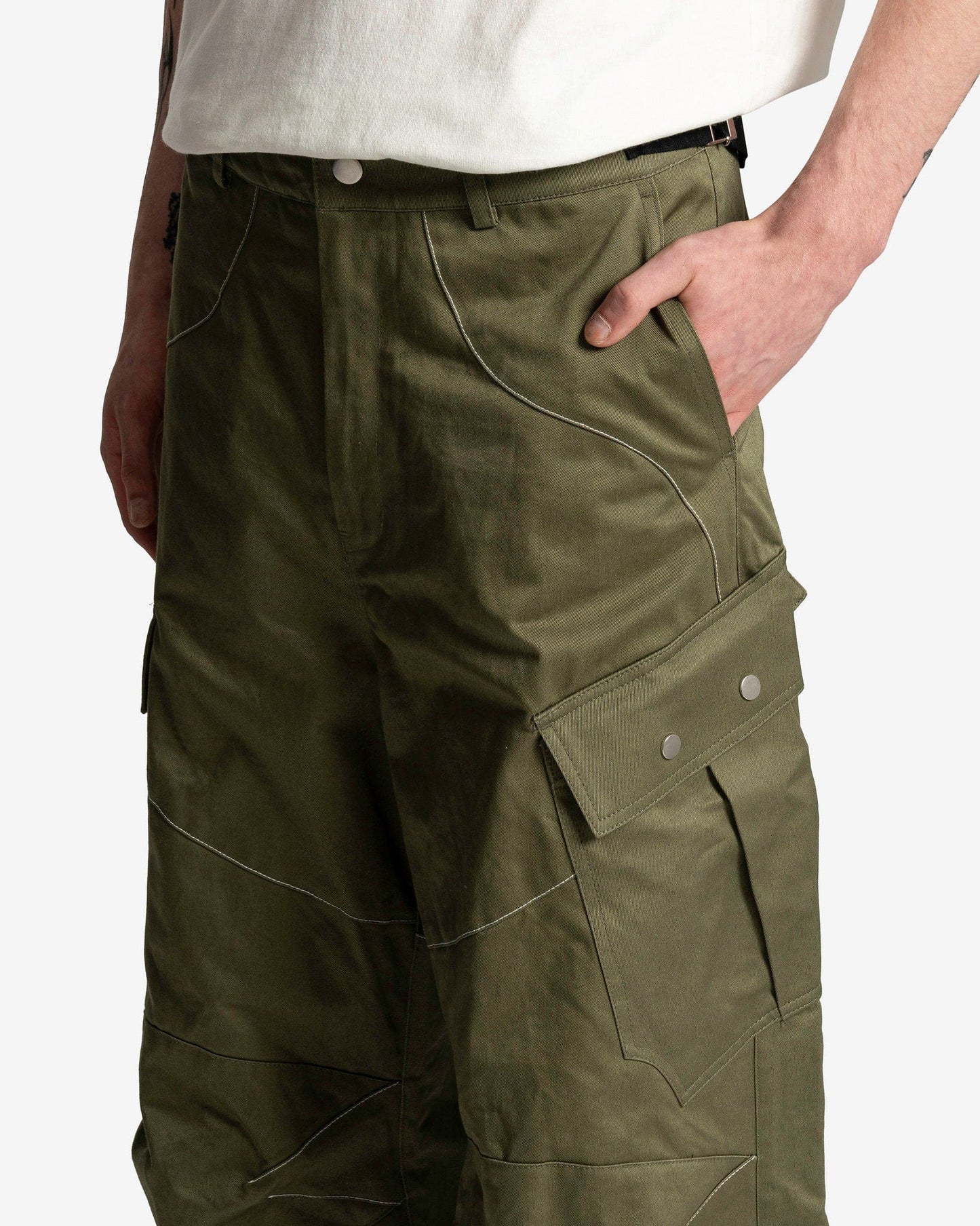 FFFPOSTALSERVICE Men's Pants Knee Dart B-1 Cargo in Olive