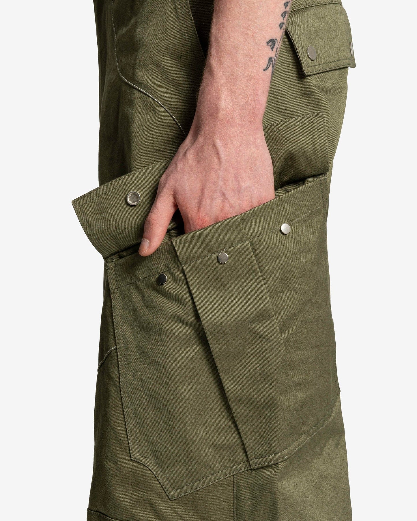 FFFPOSTALSERVICE Men's Pants Knee Dart B-1 Cargo in Olive