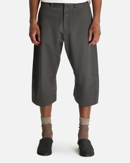 Omar Afridi Men's Shorts Knee Darted Flare Shorts in Grey