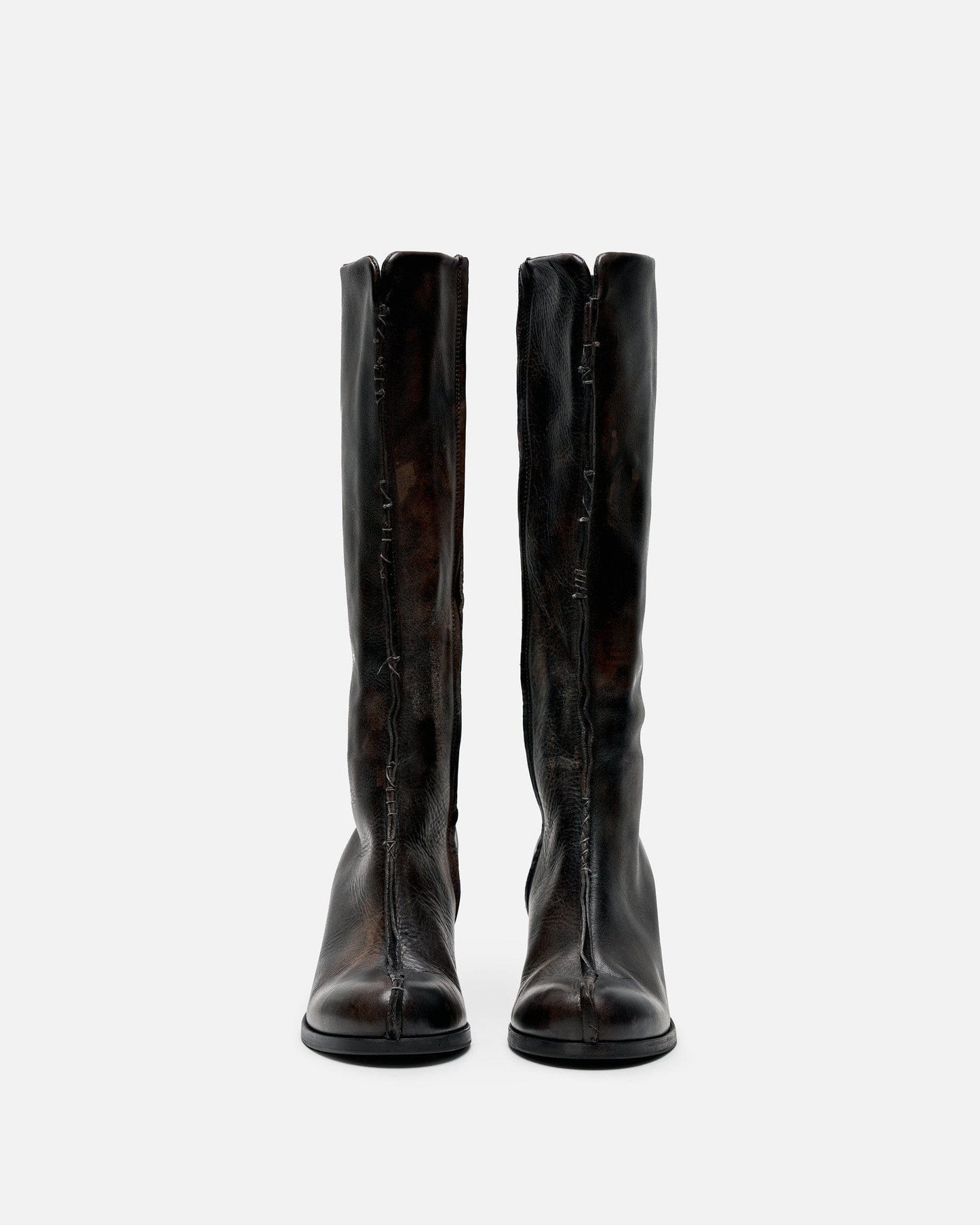 Edward Cuming Women's Shoes Knee High Boots in Aged Black/Brown