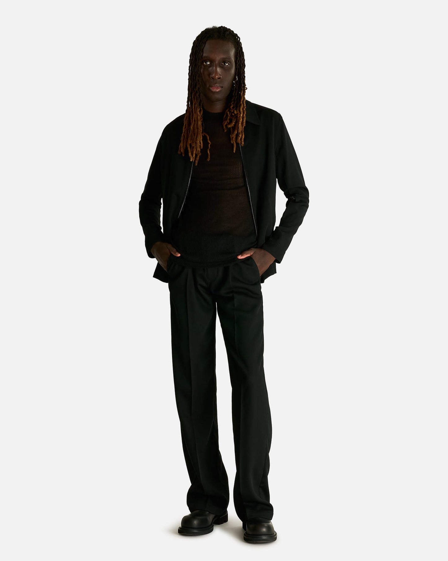 Rick Owens Men's Shirts Knit Dennis Top in Black