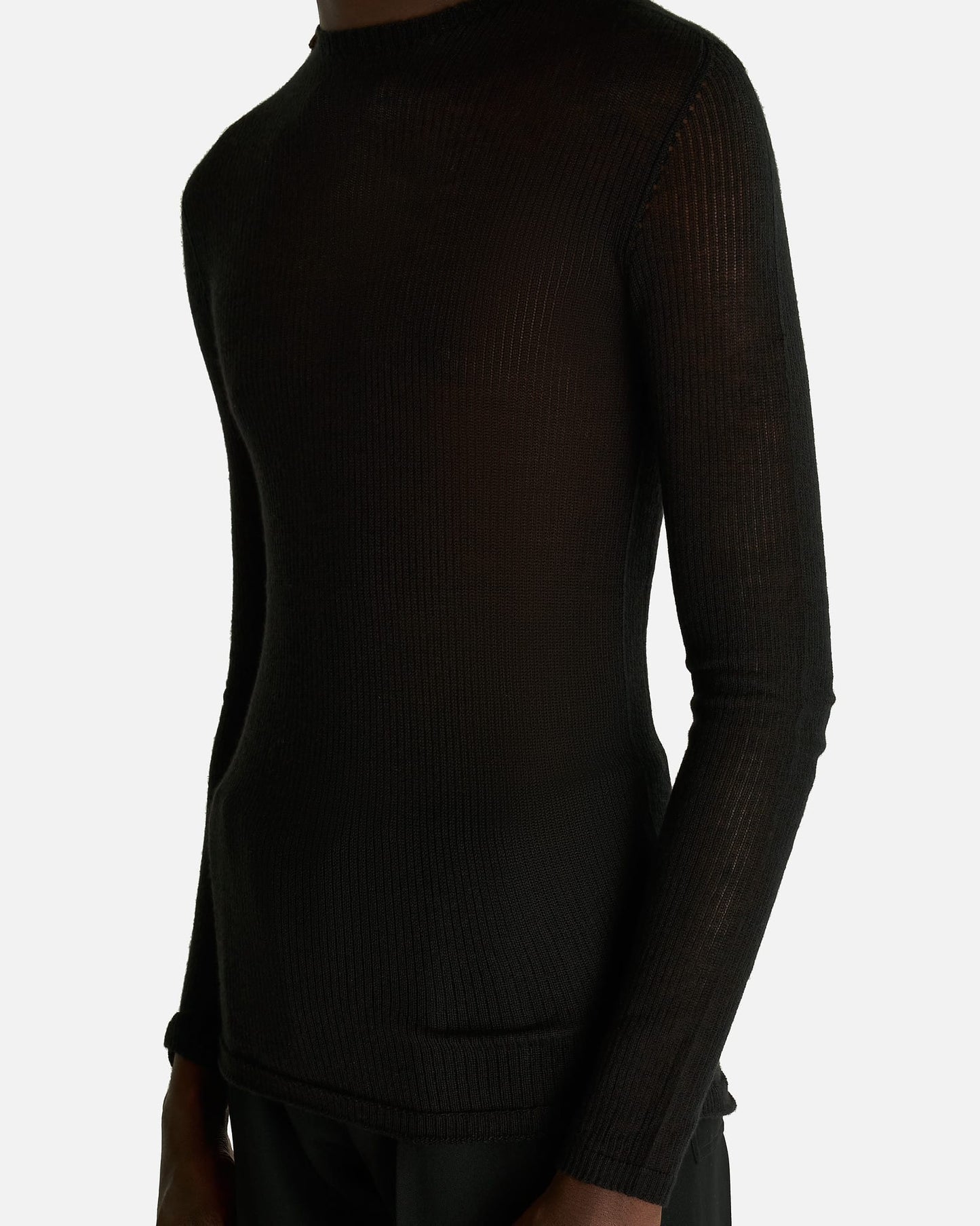 Rick Owens Men's Shirts Knit Dennis Top in Black