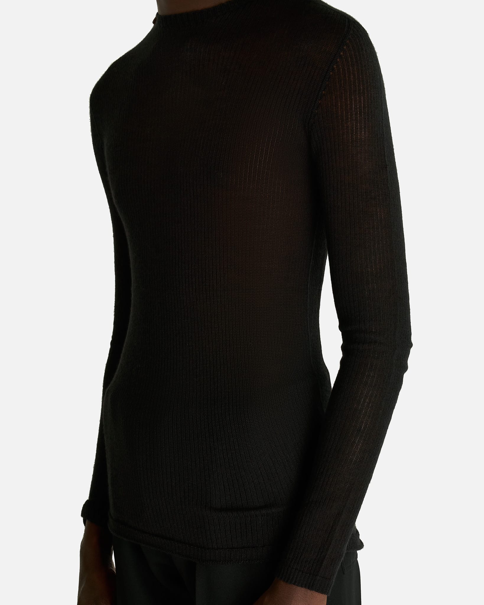 Rick Owens Men's Shirts Knit Dennis Top in Black