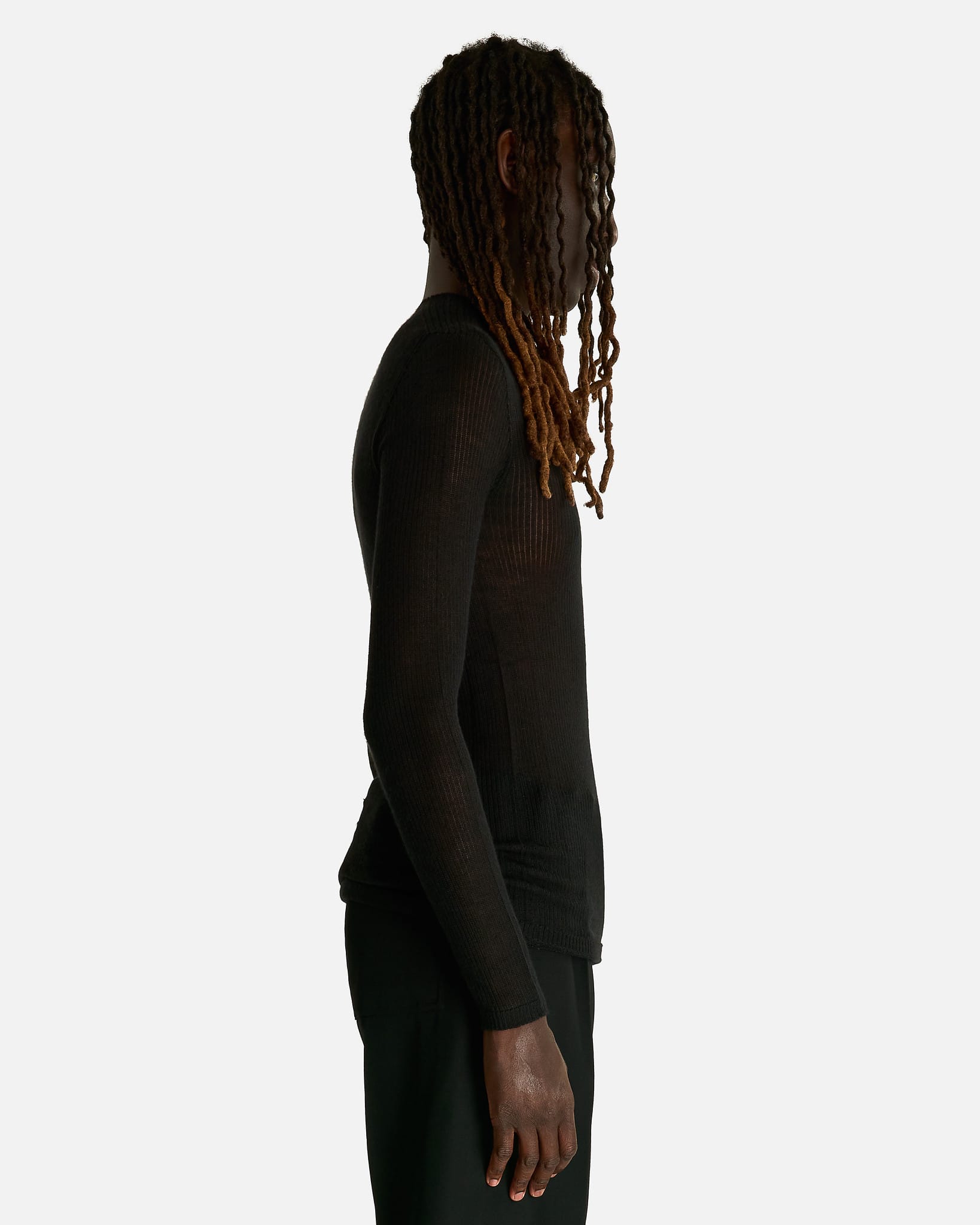 Rick Owens Men's Shirts Knit Dennis Top in Black