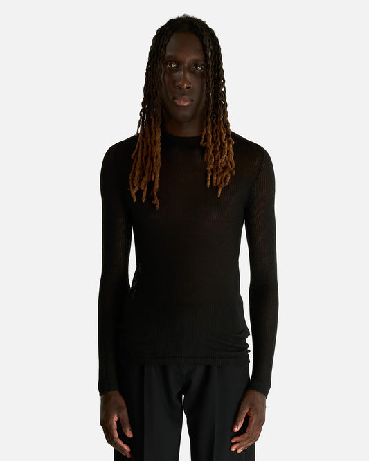 Rick Owens Men's Shirts Knit Dennis Top in Black