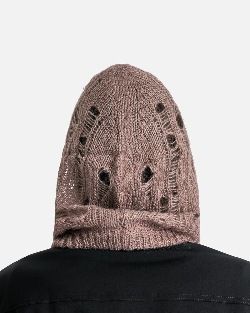 Rick Owens Men's Hats OS Knit Hood in Dust