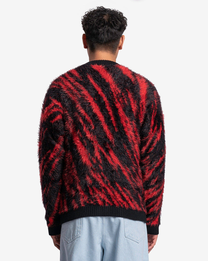 Mohair Jumper Oversized Red And Black Striped Sweater VALENTINO