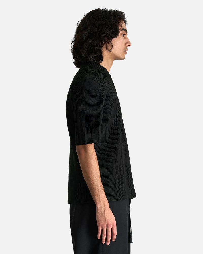 Sacai Men's Shirts Knit Polo Shirt in Black