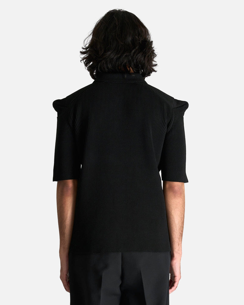 Sacai Men's Shirts Knit Polo Shirt in Black