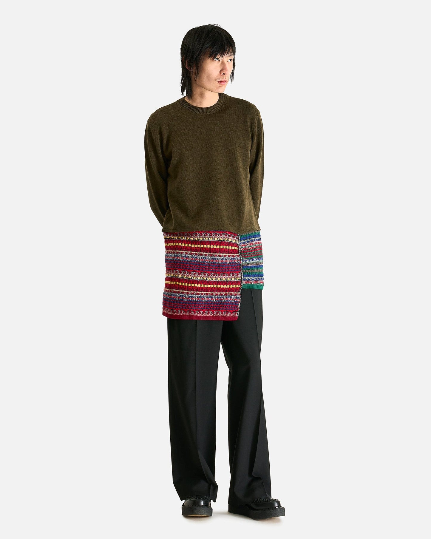 Comme des Garcons HOMME PLUS Men's Knitwear Knit Sweater in Khaki