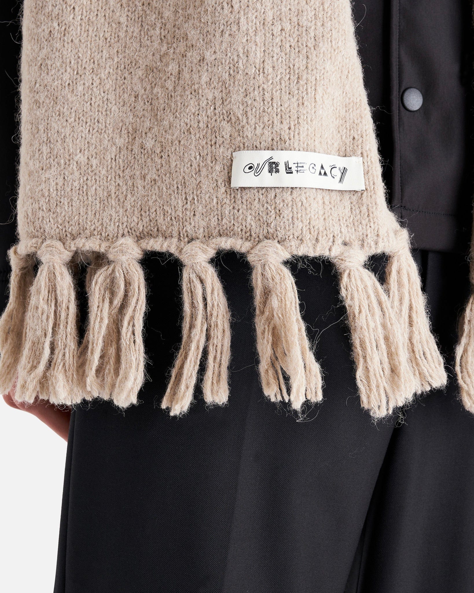 Our Legacy Scarves OS Knitted Scarf in Desert Snow Silk Wool