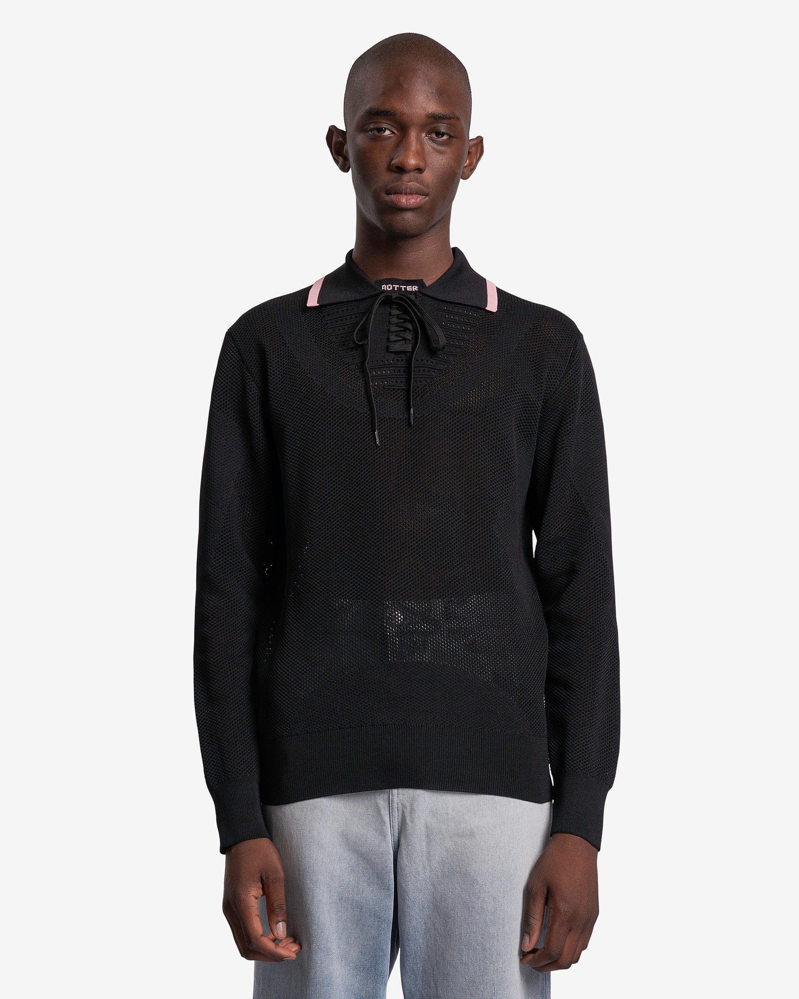 Botter Men's Shirts Knitted Sneaker Upper Polo in Black
