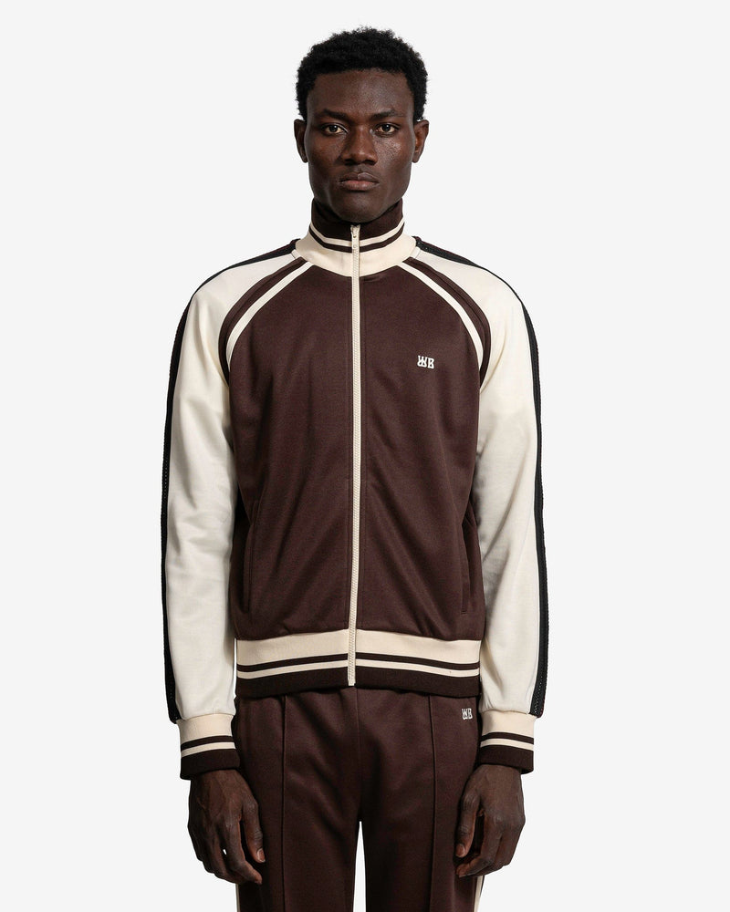 Wales Bonner Men's Jackets Kola Tracktop in Brown/Ivory