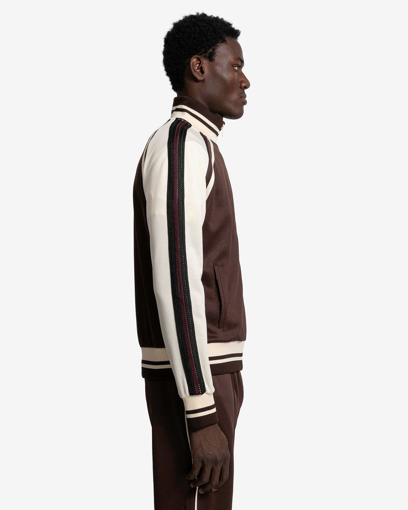 Wales Bonner Men's Jackets Kola Tracktop in Brown/Ivory