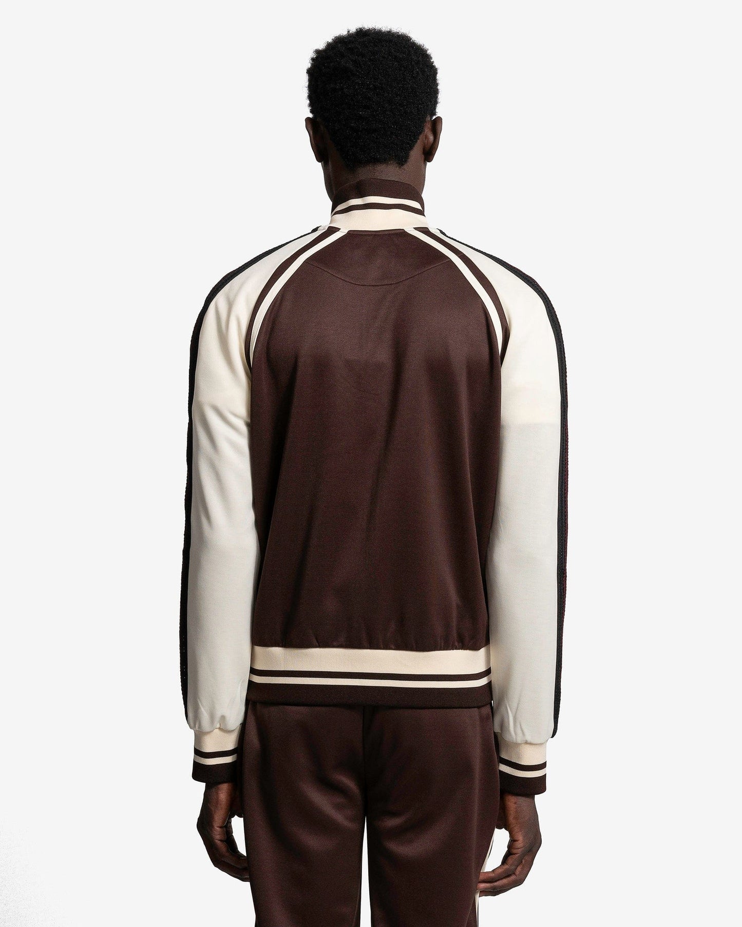 Wales Bonner Men's Jackets Kola Tracktop in Brown/Ivory