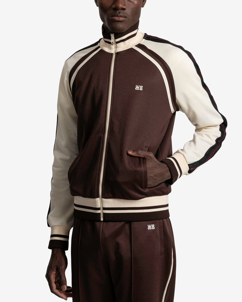 Wales Bonner Men's Jackets Kola Tracktop in Brown/Ivory