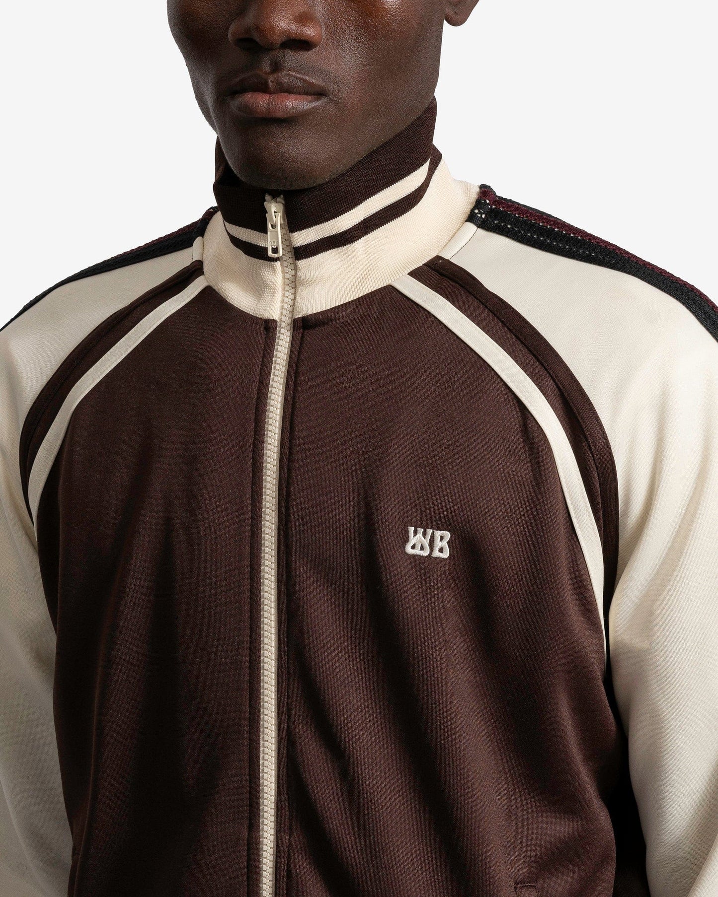 Wales Bonner Men's Jackets Kola Tracktop in Brown/Ivory