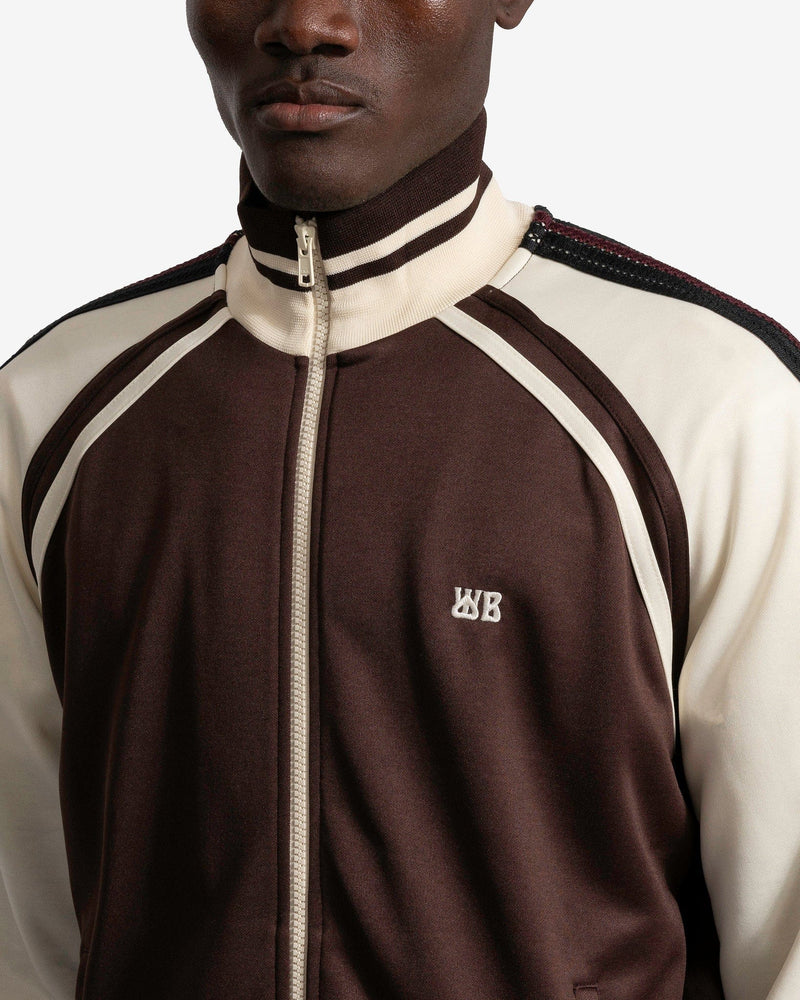 Wales Bonner Men's Jackets Kola Tracktop in Brown/Ivory
