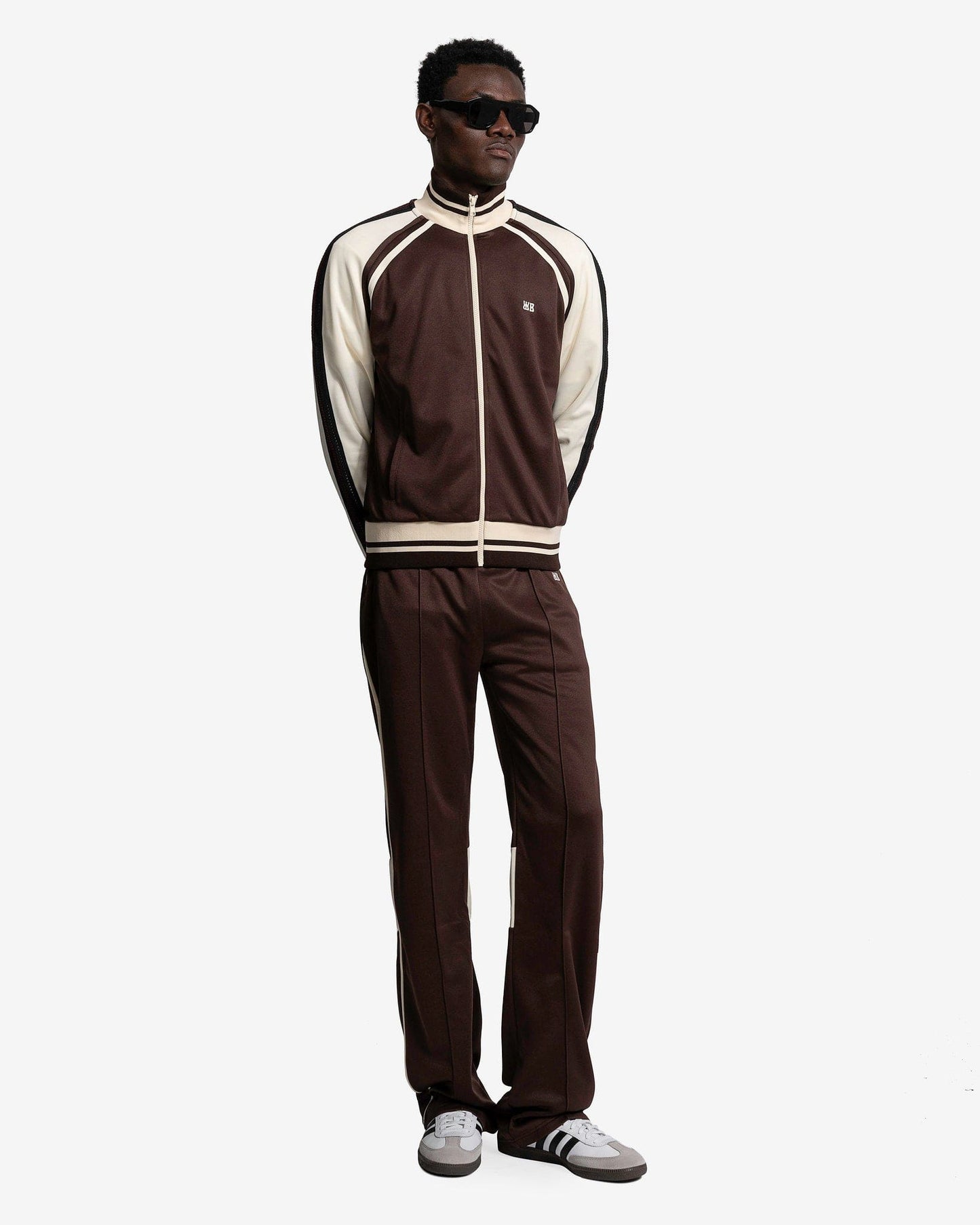 Wales Bonner Men's Jackets Kola Tracktop in Brown/Ivory
