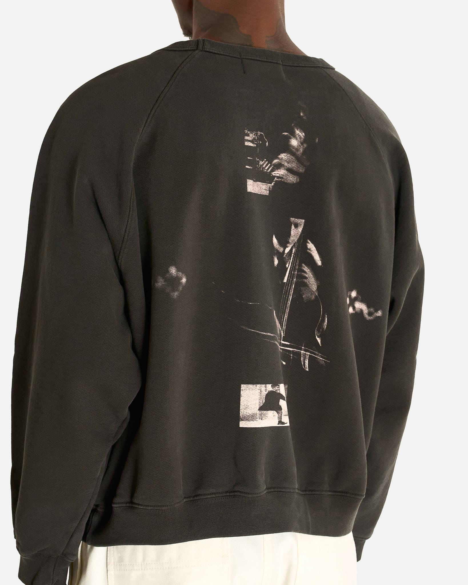 Enfants Riches Deprimes Men's Sweatshirts L'Universite De Zurich Raglan Crewneck in Faded Black