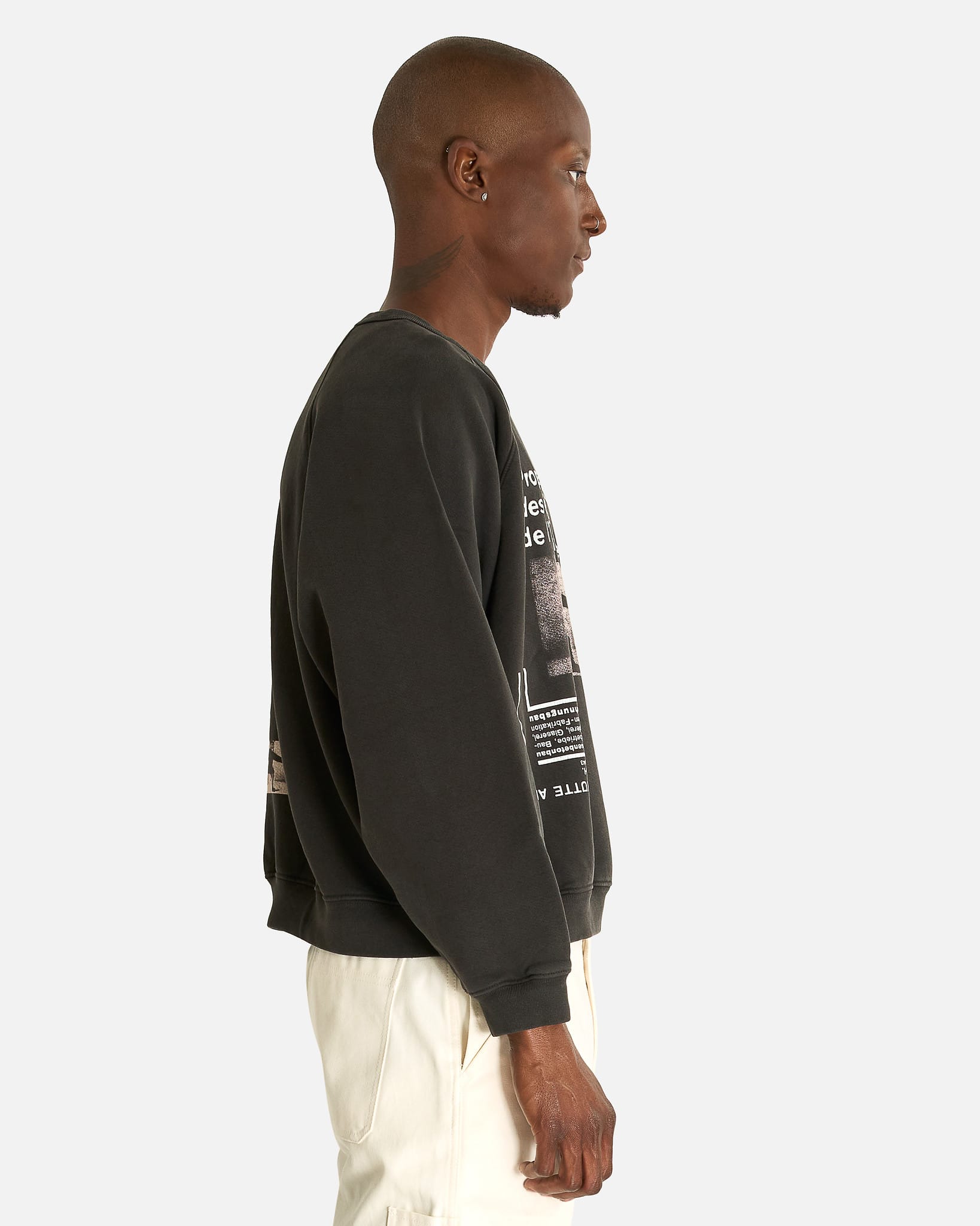 Enfants Riches Deprimes Men's Sweatshirts L'Universite De Zurich Raglan Crewneck in Faded Black
