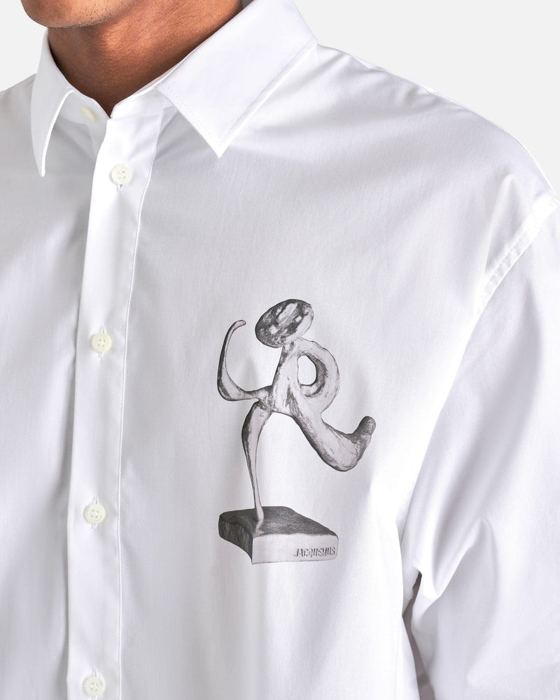 Jacquemus Men's Shirts La Chemise Cabri in Black/White Organic Statu