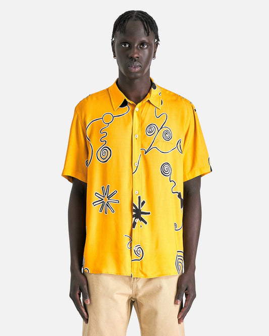 Jacquemus Men's Shirts La Chemise Melo in Arty Spiral Black/Orange