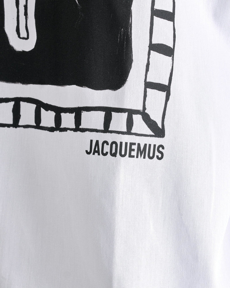 Jacquemus Men's Shirts La Chemise Papier in Print Black & White Horse