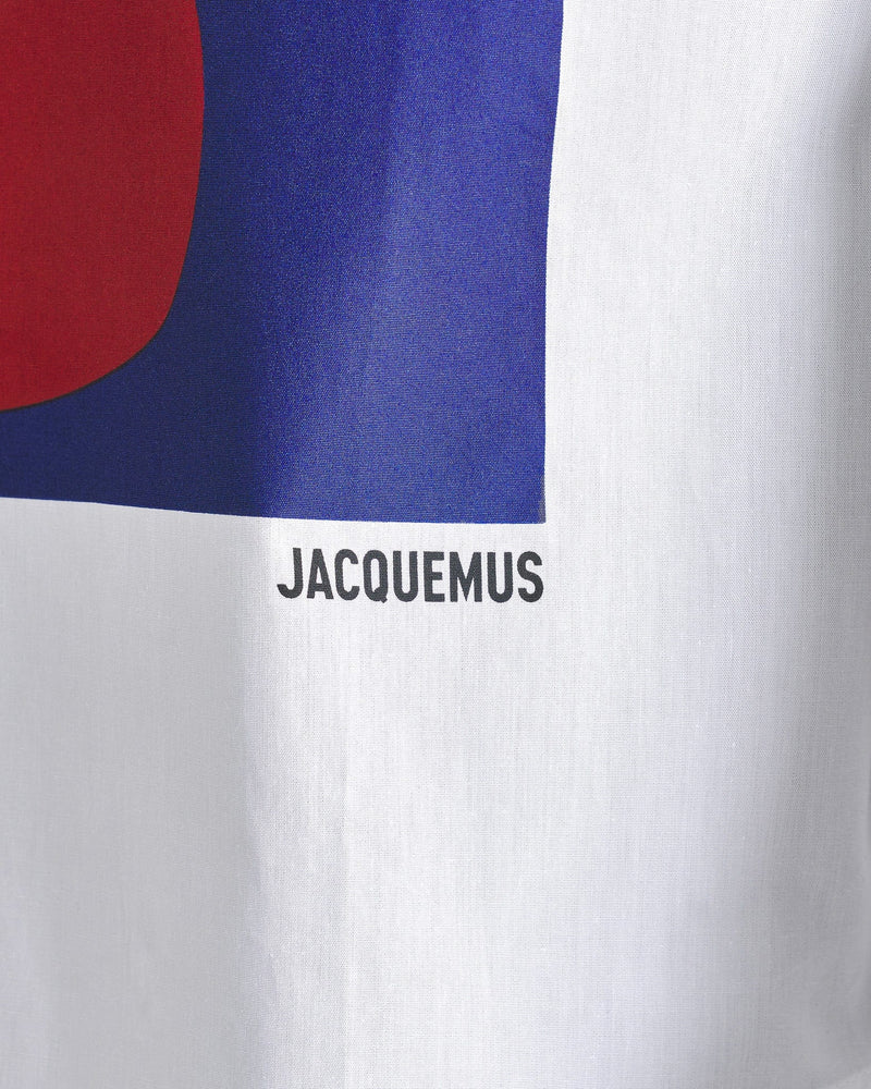 Jacquemus Men's Shirts La Chemise Simon in White/Navy Arty Painting