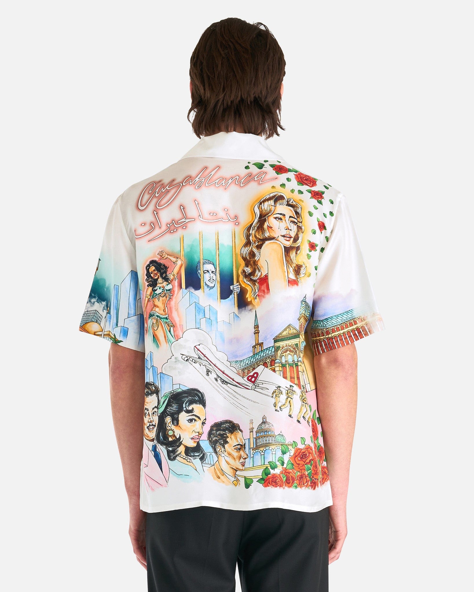 Casablanca Men's Shirts La Liaison Cuban Collar Short Sleeve Shirt in Multi
